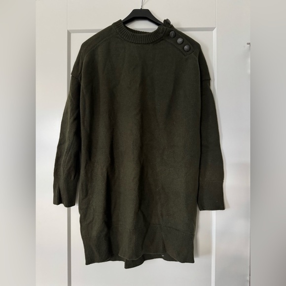 Sezane Mathis Dress Khaki Green - Picture 2 of 8